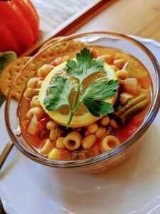 Minestrone soup image.