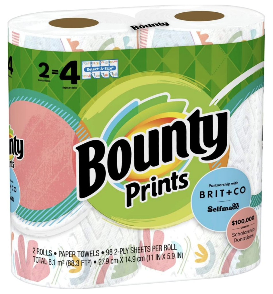 Bounty Paper Towels, Prints - 2 pk