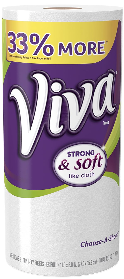 VIVA Choose-A-Sheet Paper Towels, White, Big Roll, 1 Roll
